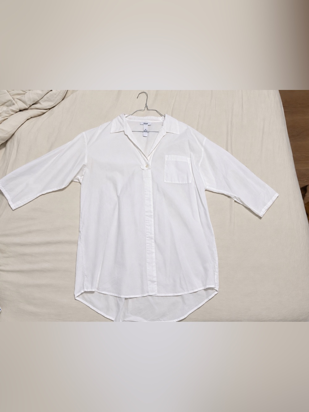 Alfani White Button-Front Tunic Blouse